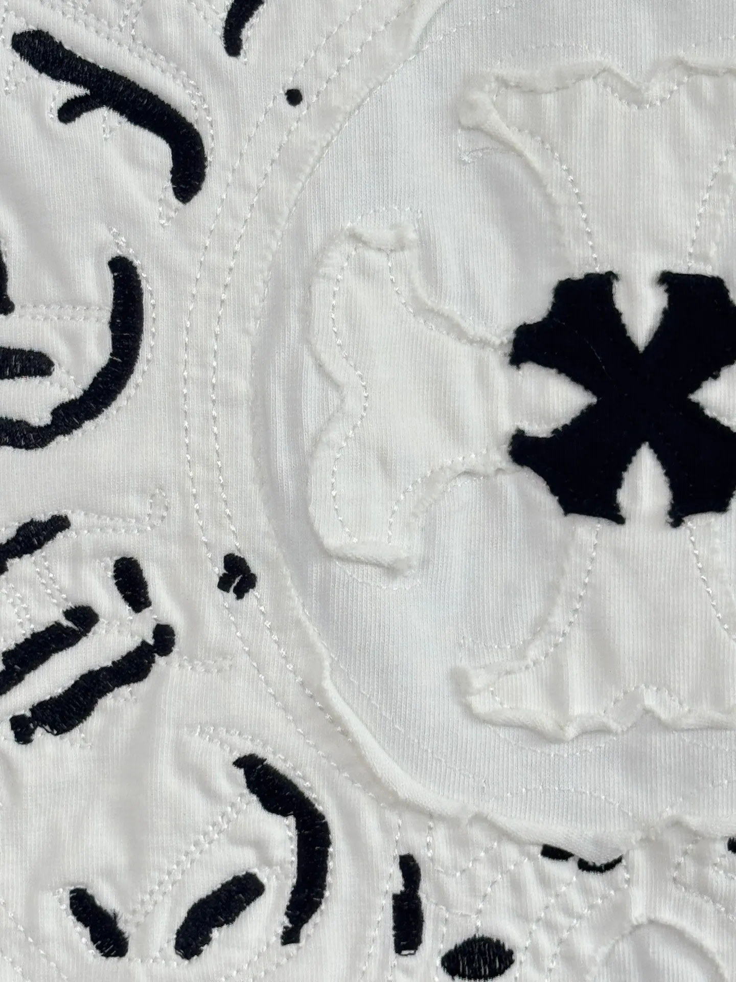 P200 ch high version Chrome Hearts 2025 spring and summer new cross patch washed short-sleeved T-shirt, fabric: 26 double yarns, 320 grams weight, cross patch embroidery, heavy washing Printing process: patch embroidery Color: black white Size: S M L XL Style number: 5132